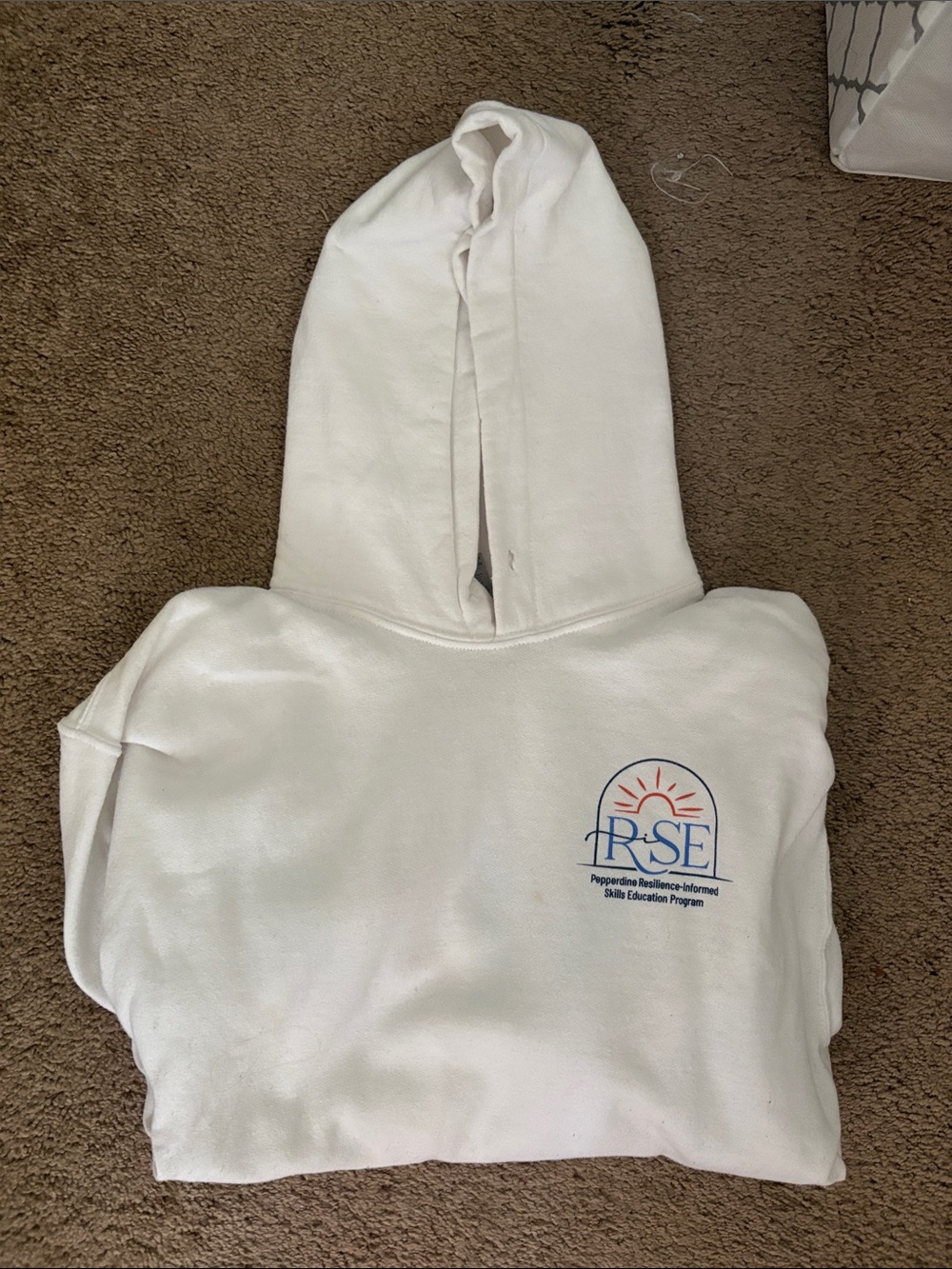 Gildan White Hoodie with RISE Sun Logo